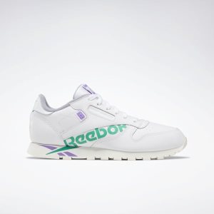 Reebok Classic Leather Turnschuhe Kinder - Weiß/Türkis/Lila - DE 054-WSZ